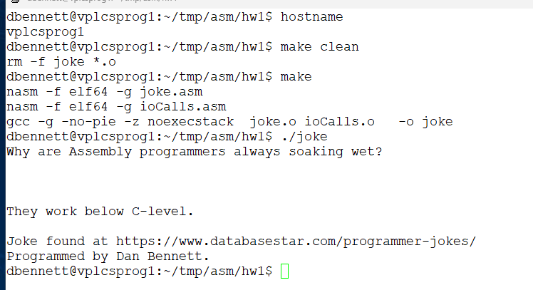 The required screen shot